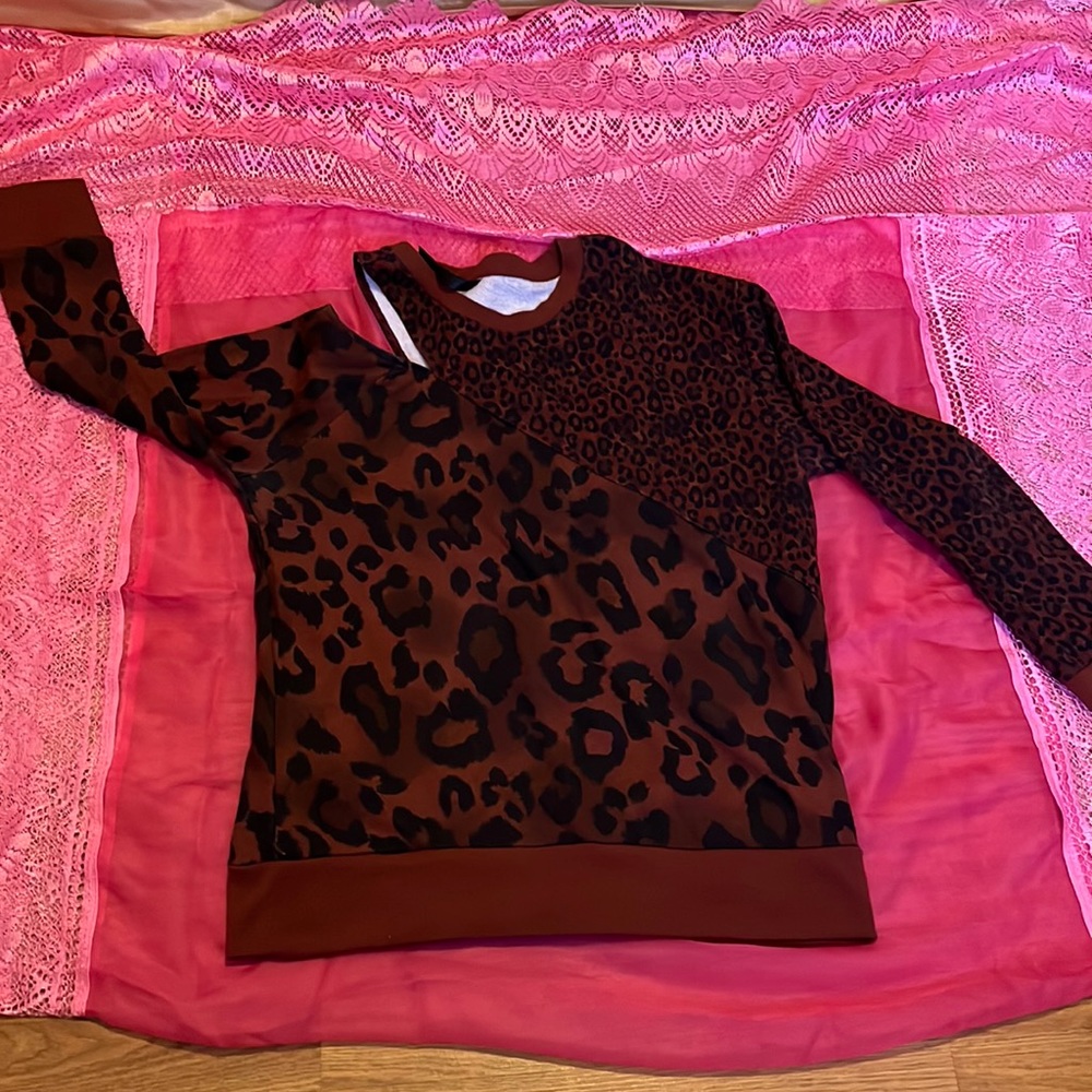 Burgundy and black leopard print